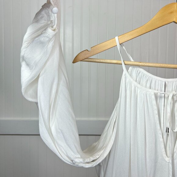 Lovers + Friends White Cold Shoulder Mini Dress Flowy Halter Neck Casual Summer - Picture 7 of 14